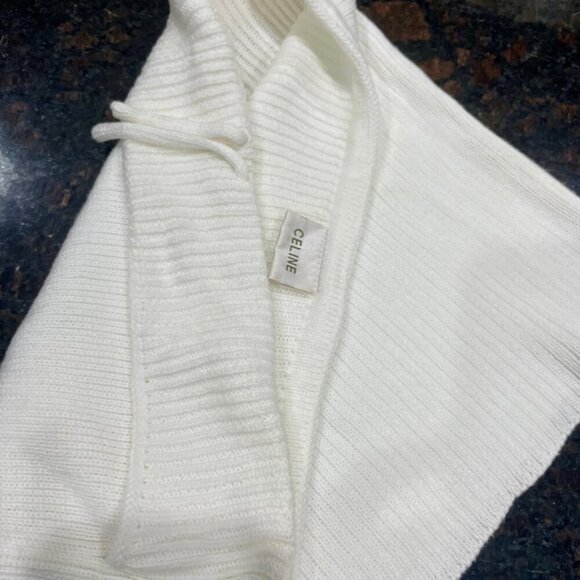 CELINE KNITTED TUBE TOP ON COTTON IVORY SZ SMALL PREPPY CHIC SEXY CELINE TOP - Picture 4 of 15